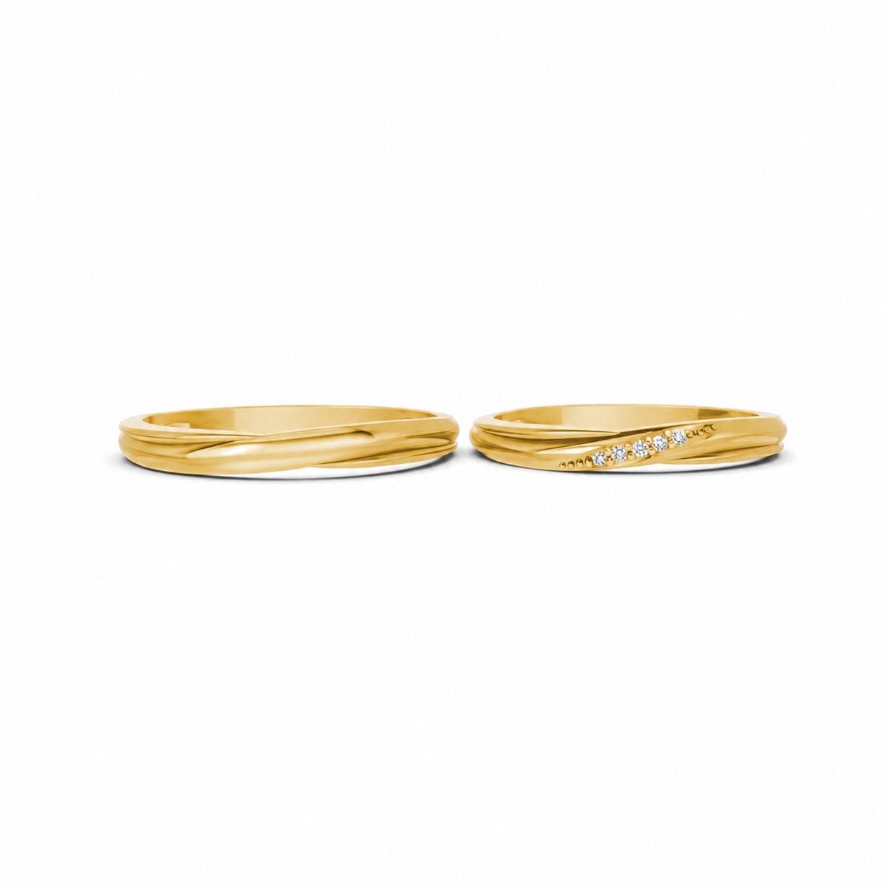 Nhẫn cưới kim cương H112 Vàng Gold vàng 10K/14K/18K/607 cao cấp, thanh lịch