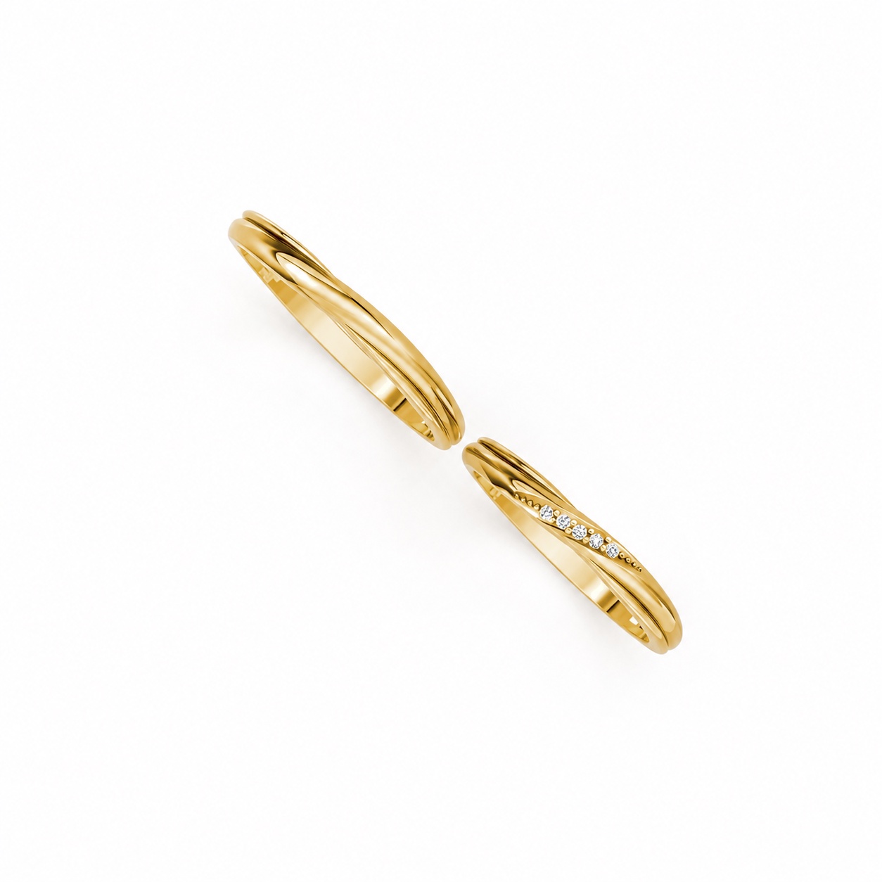 Nhẫn cưới kim cương H112 Vàng Gold thiết kế tinh xảo, độc đáo