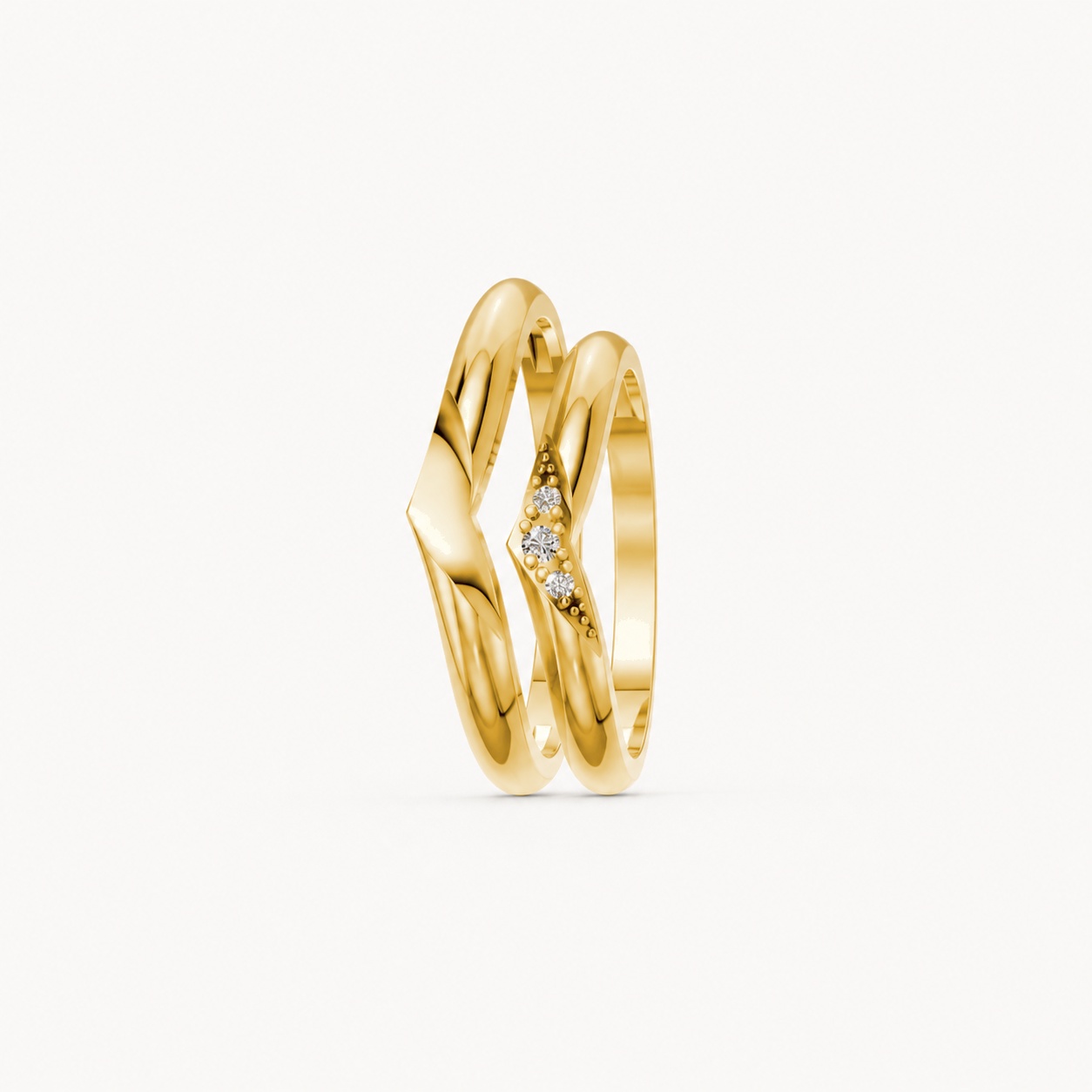 Nhẫn cưới H114 Vàng Gold thiết kế phá cách, sang trọng