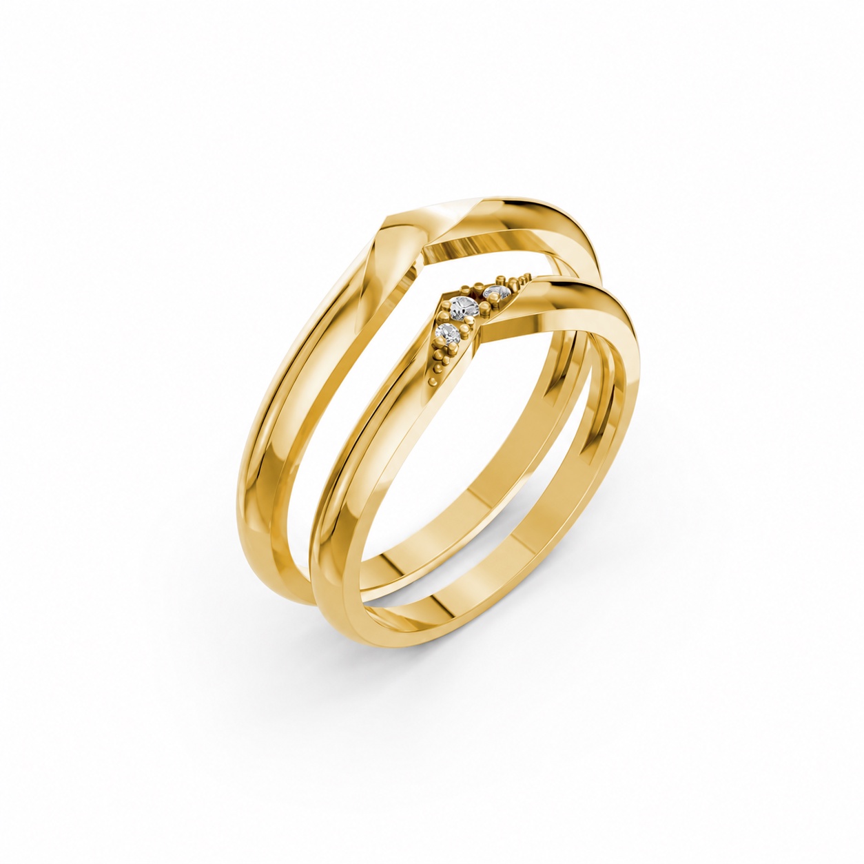 Nhẫn cưới H114 Vàng Gold thiết kế tinh tế, sang trọng
