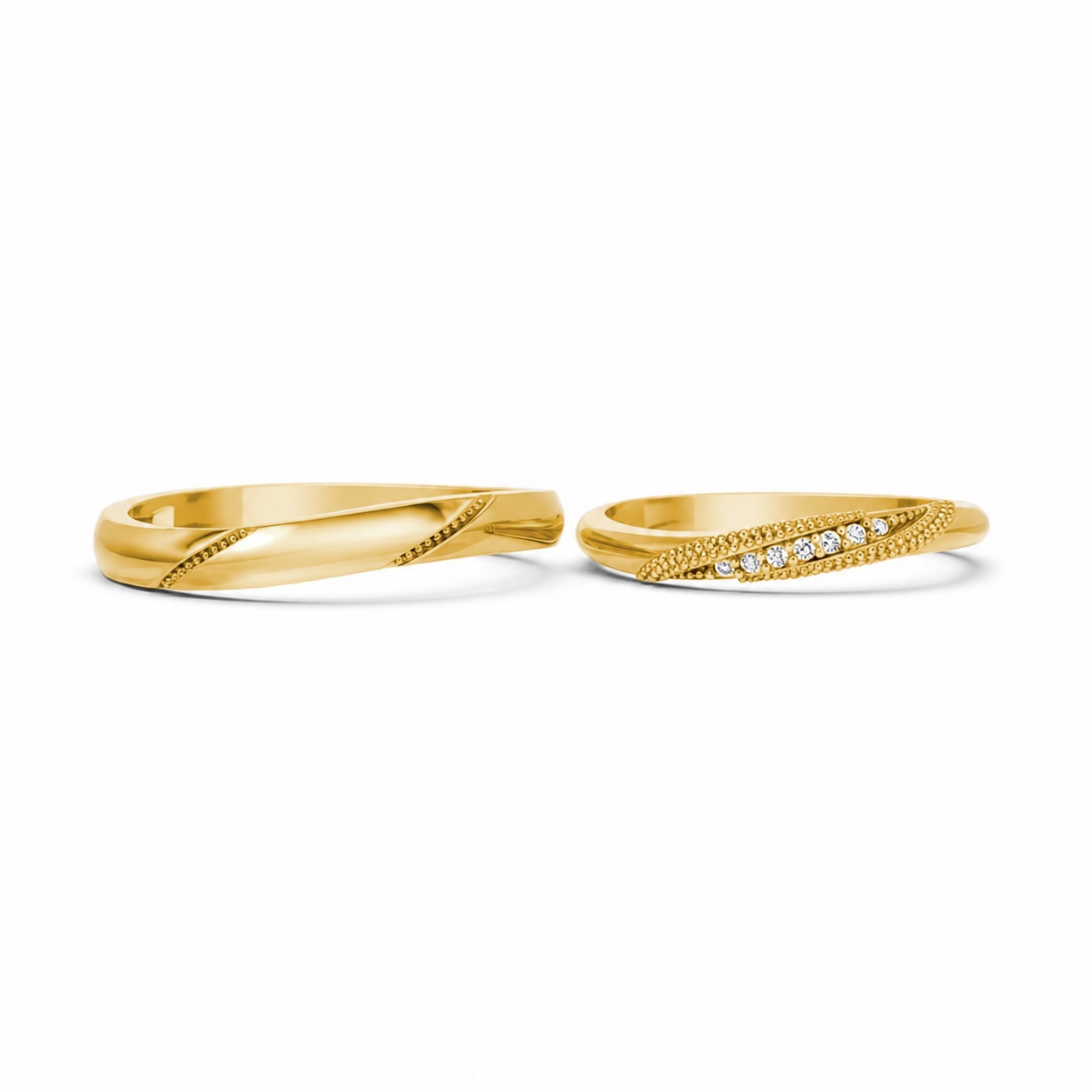 Nhẫn cưới kim cương H115 Vàng Gold vàng 10K/14K/18K/607 cao cấp, thanh lịch