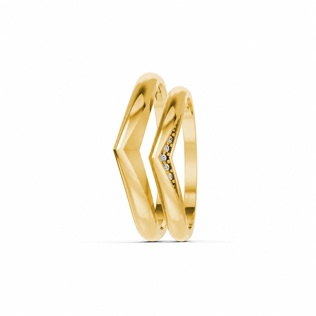 Nhẫn cưới kim cương H117 Vàng Gold thiết kế phá cách, sang trọng