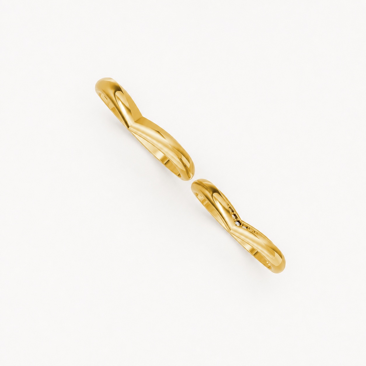 Nhẫn cưới kim cương H117 Vàng Gold thiết kế tinh xảo, độc đáo