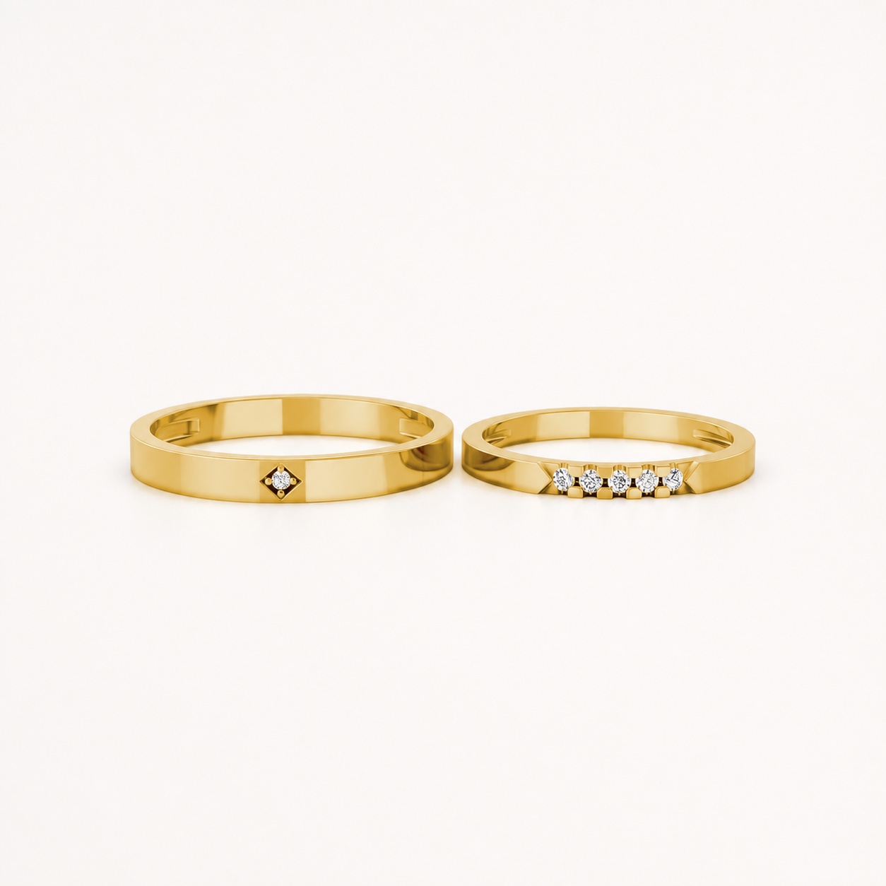 Nhẫn cưới H118 Vàng Gold vàng 10K/14K/18K/607 cao cấp, thanh lịch