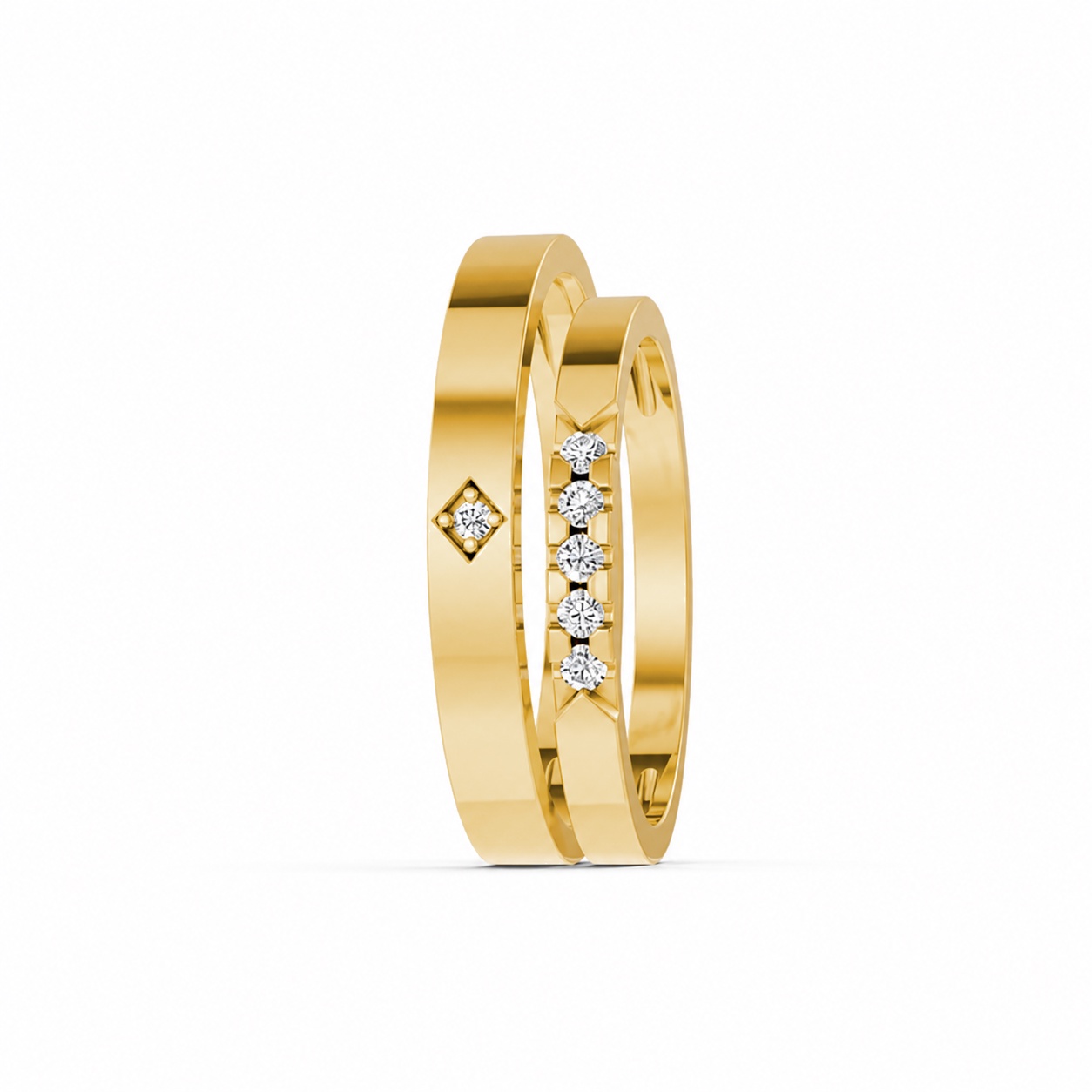 Nhẫn cưới H118 Vàng Gold thiết kế phá cách, sang trọng