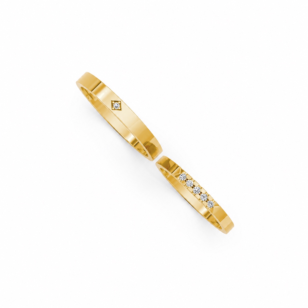Nhẫn cưới H118 Vàng Gold thiết kế tinh xảo, độc đáo