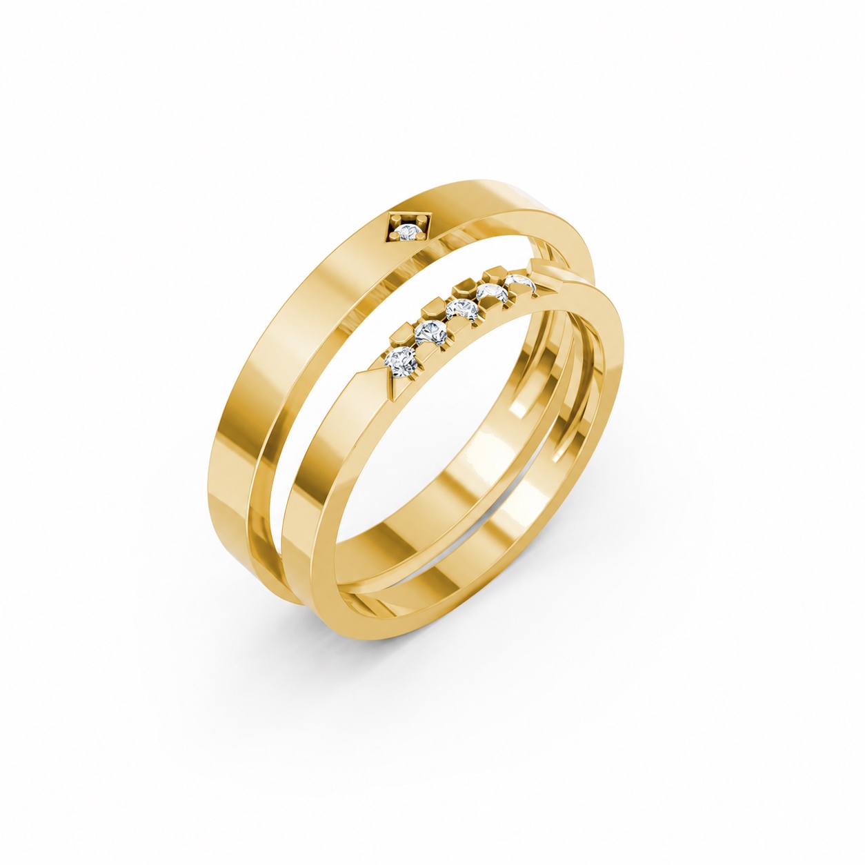 Nhẫn cưới H118 Vàng Gold thiết kế tinh tế, sang trọng