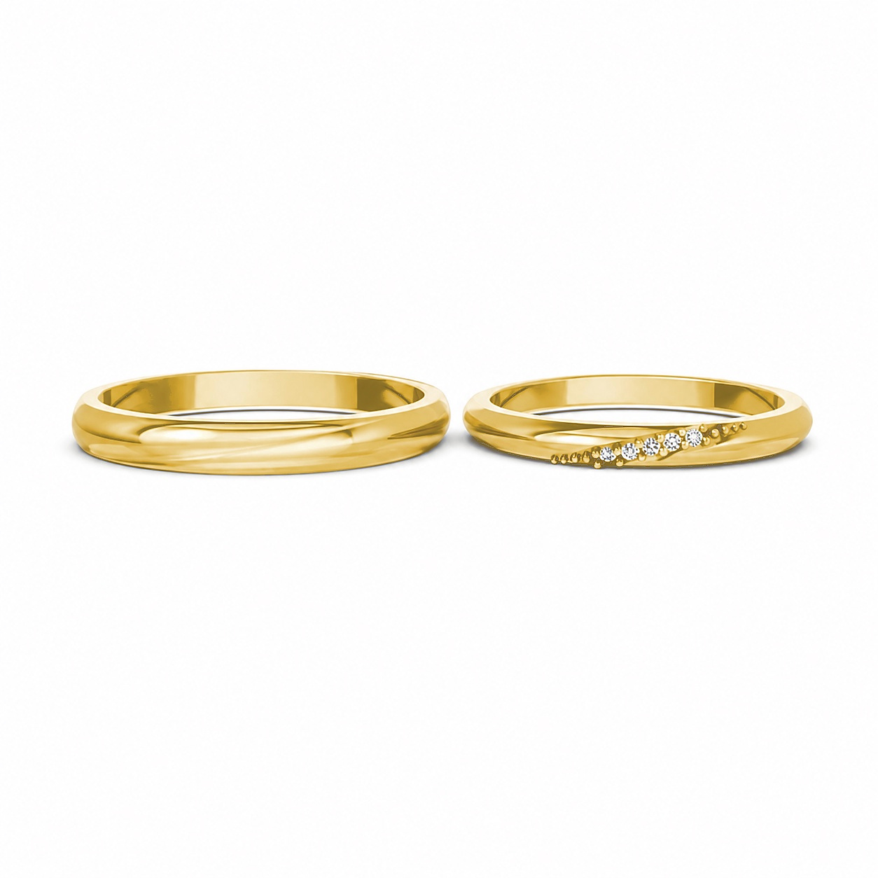 Nhẫn cưới kim cương H121 Vàng Gold vàng 10K/14K/18K/607 cao cấp, thanh lịch