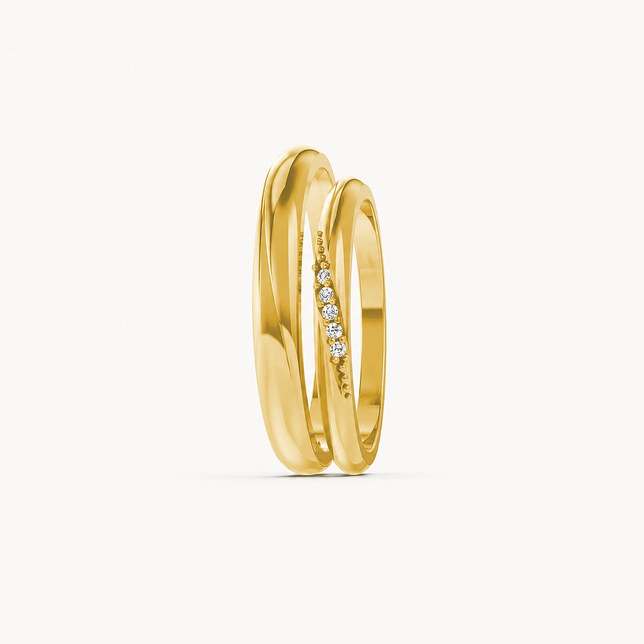 Nhẫn cưới kim cương H121 Vàng Gold thiết kế phá cách, sang trọng