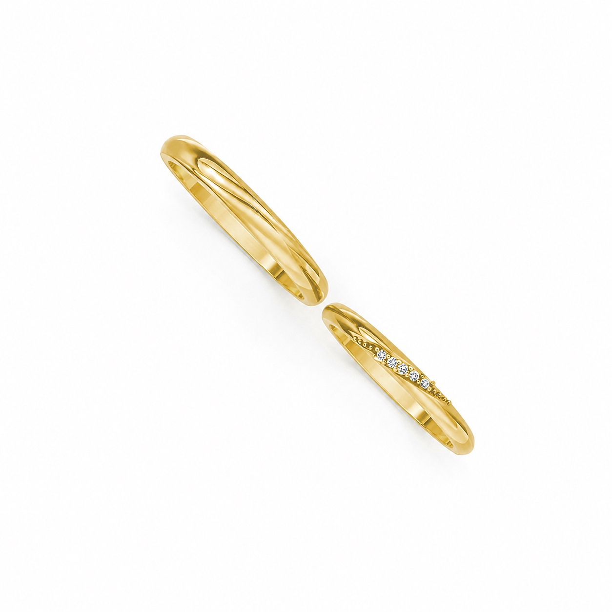 Nhẫn cưới kim cương H121 Vàng Gold thiết kế tinh xảo, độc đáo