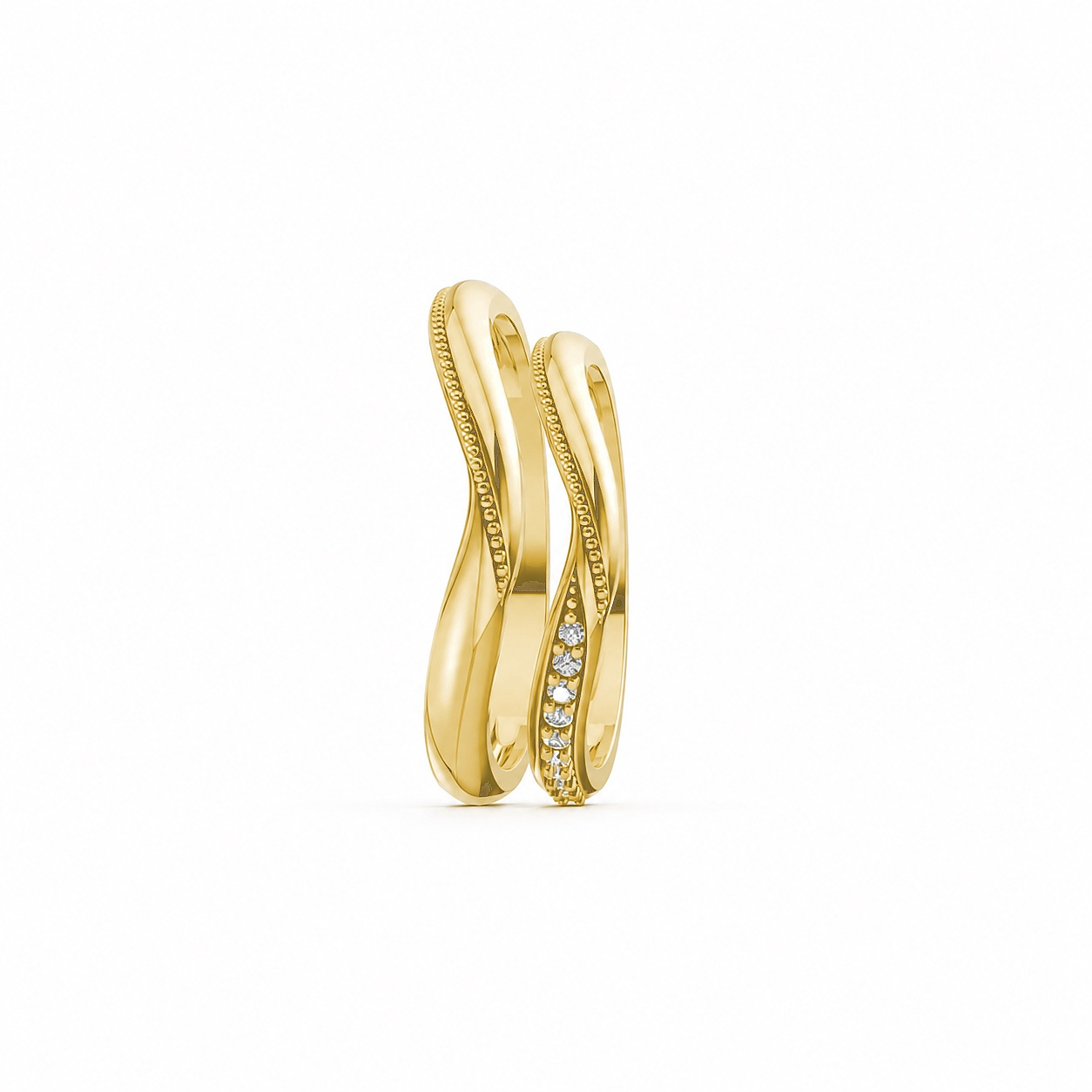 Nhẫn cưới H122 Vàng Gold thiết kế phá cách, sang trọng