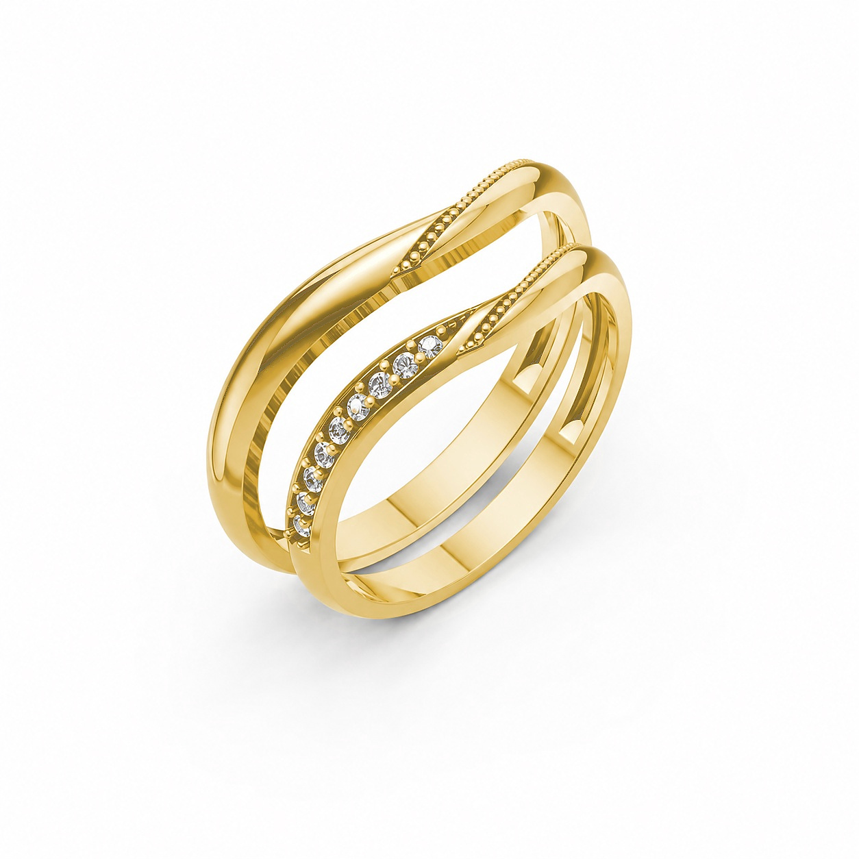 Nhẫn cưới H122 Vàng Gold thiết kế tinh tế, sang trọng