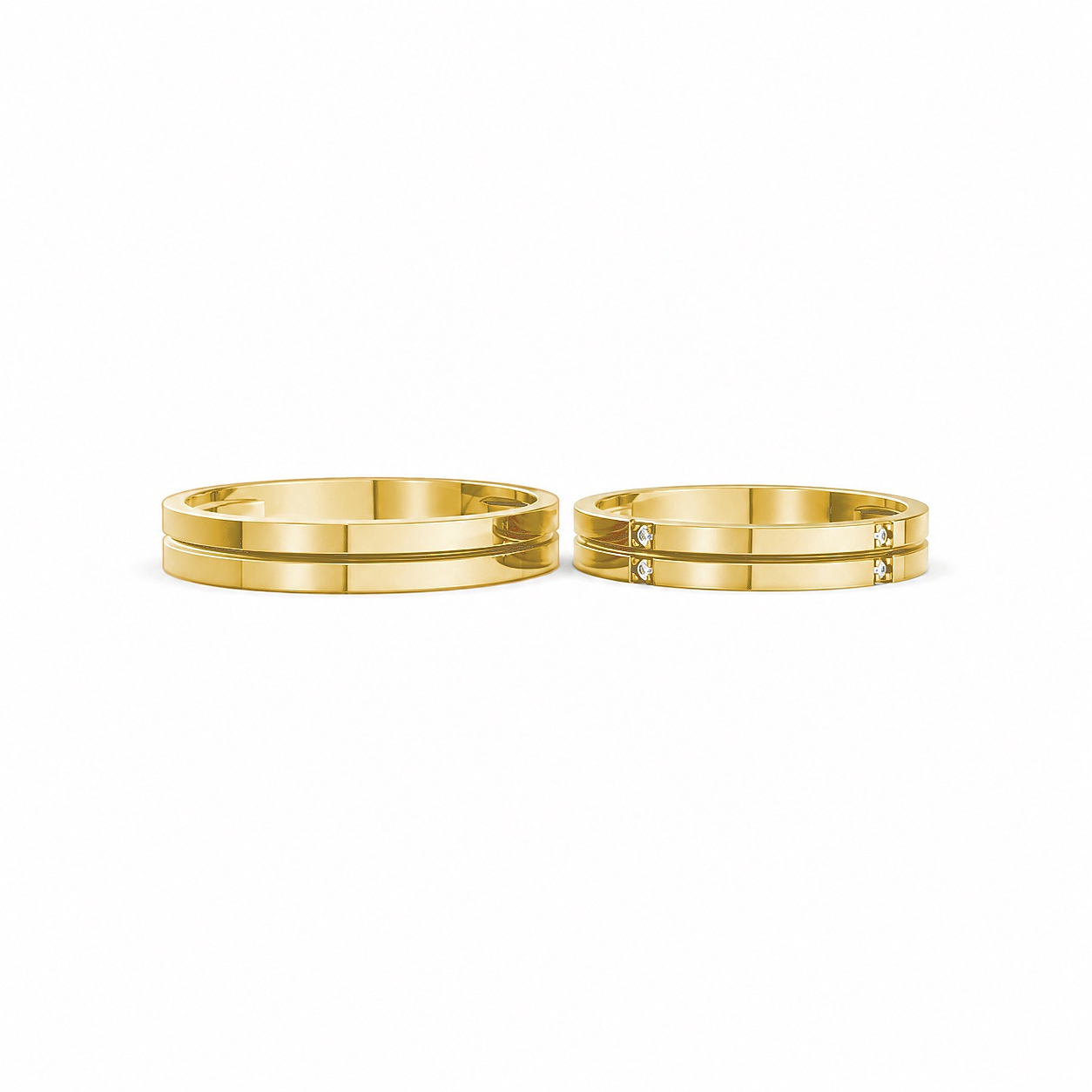 Nhẫn cưới H126 Vàng Gold vàng 10K/14K/18K/607 cao cấp, thanh lịch