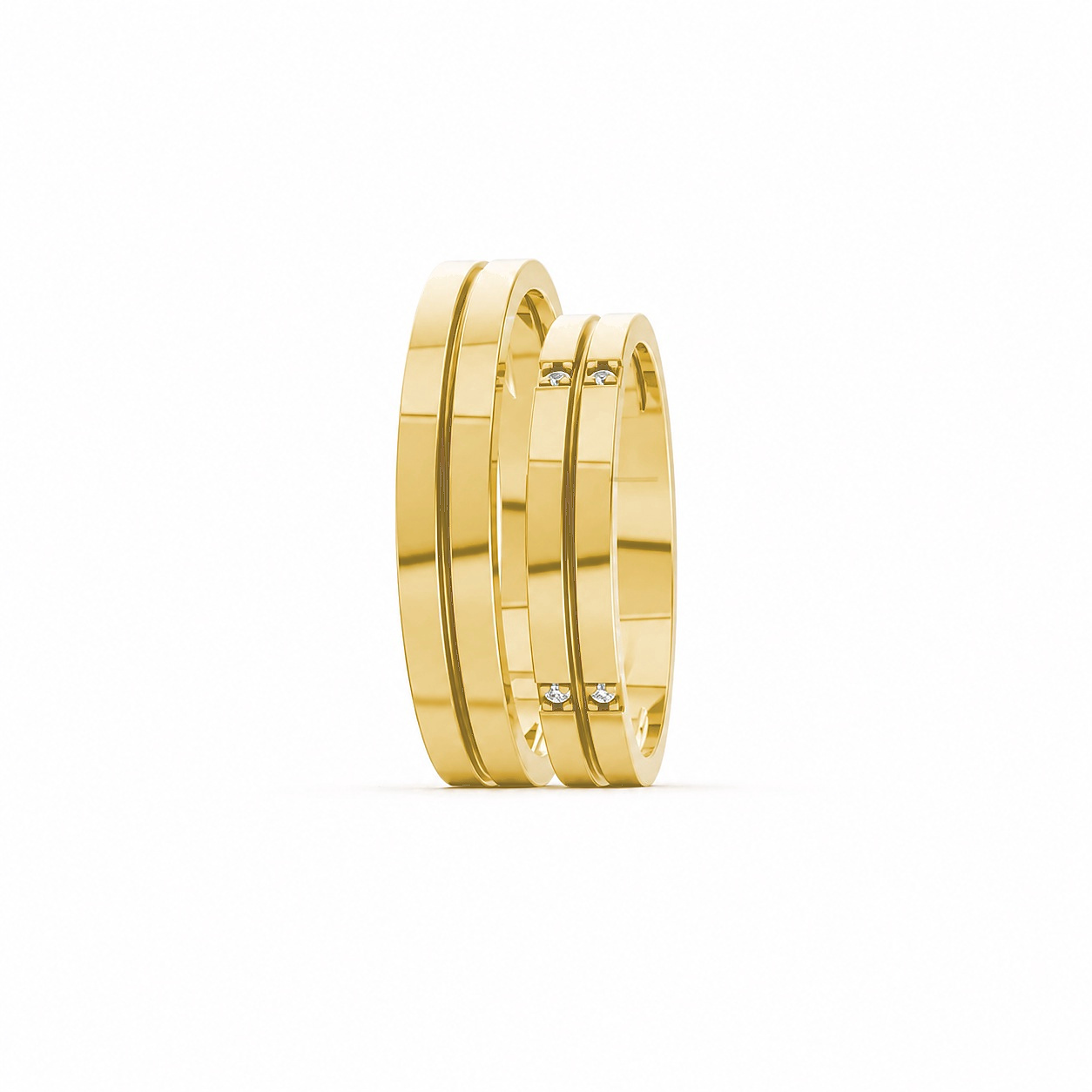 Nhẫn cưới H126 Vàng Gold thiết kế phá cách, sang trọng
