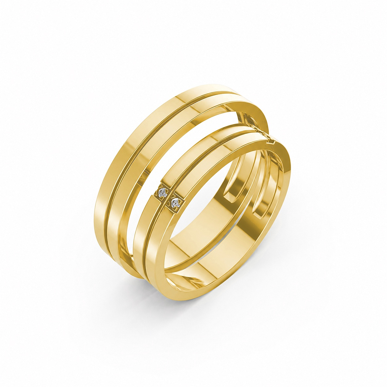 Nhẫn cưới H126 Vàng Gold thiết kế tinh tế, sang trọng
