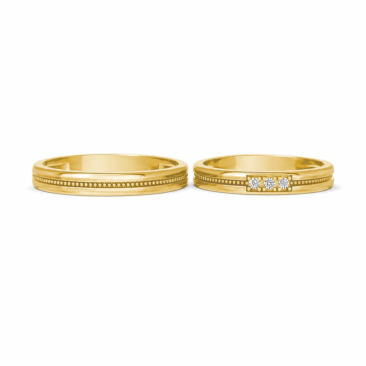 Nhẫn cưới H127 Vàng Gold vàng 10K/14K/18K/607 cao cấp, thanh lịch