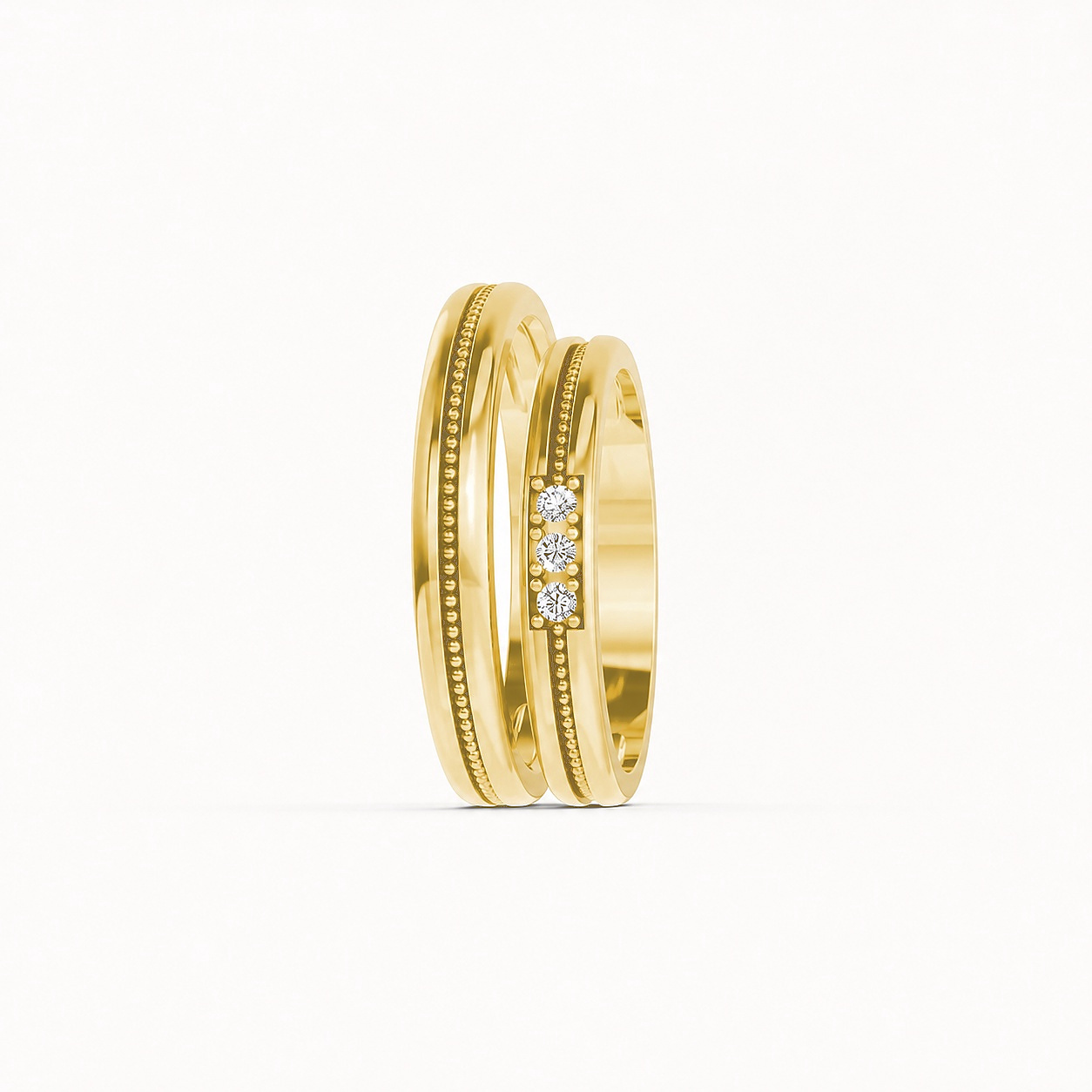Nhẫn cưới H127 Vàng Gold thiết kế phá cách, sang trọng