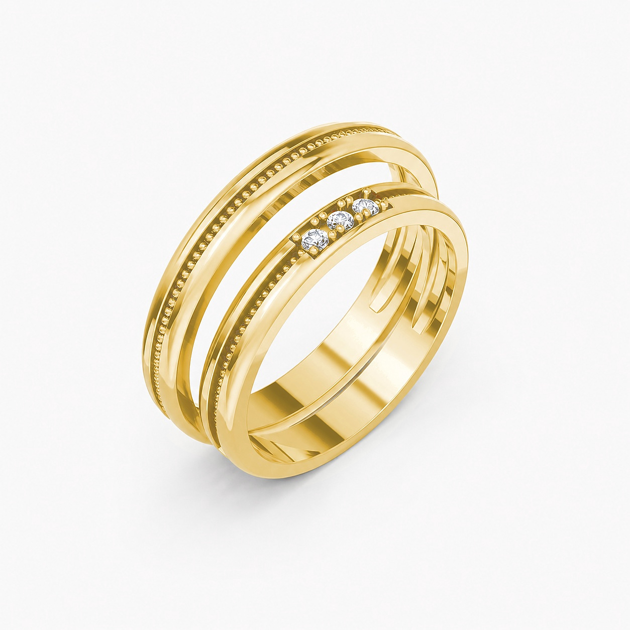 Nhẫn cưới H127 Vàng Gold thiết kế tinh tế, sang trọng