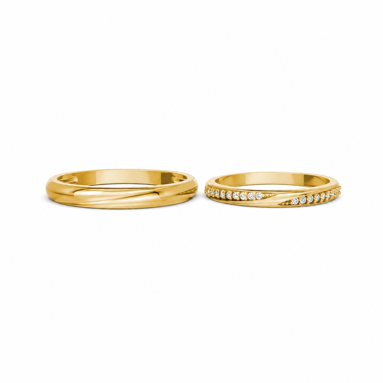 Nhẫn cưới H128 Vàng Gold vàng 10K/14K/18K/607 cao cấp, thanh lịch