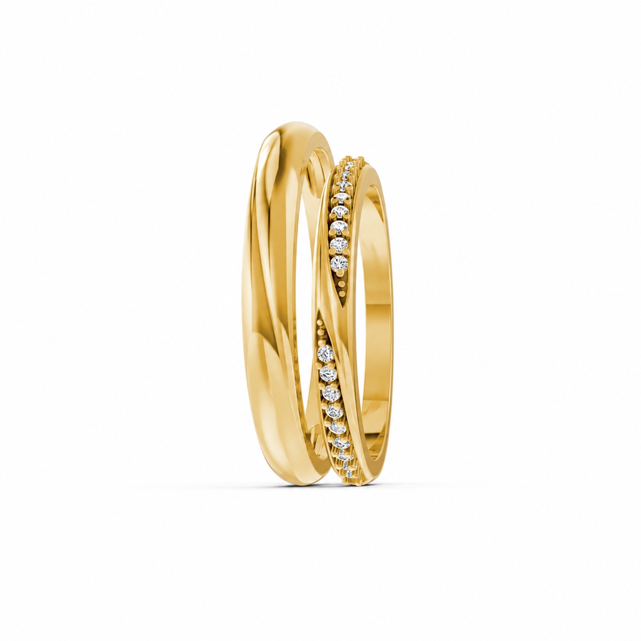 Nhẫn cưới H128 Vàng Gold thiết kế phá cách, sang trọng