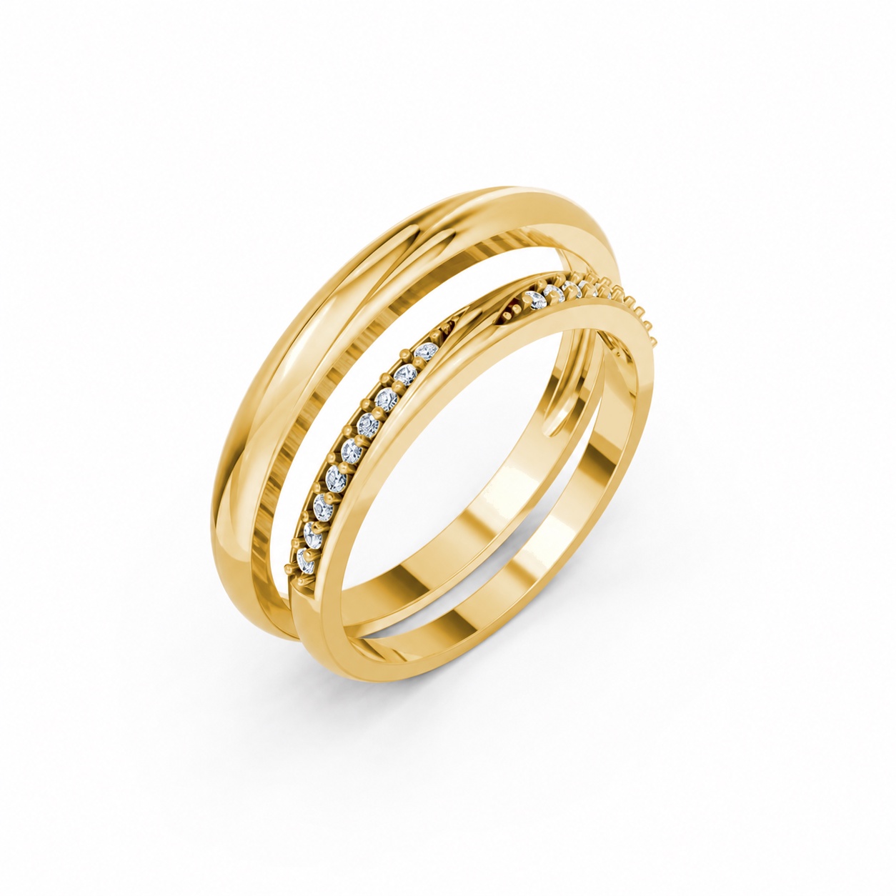 Nhẫn cưới H128 Vàng Gold thiết kế tinh tế, sang trọng