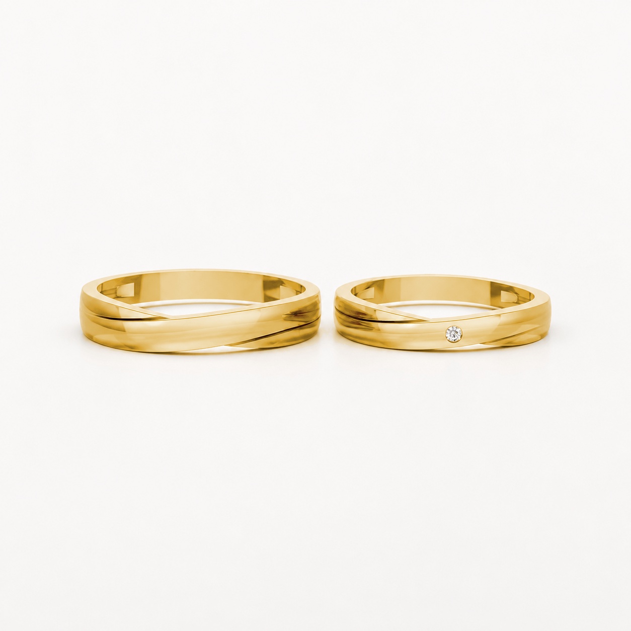 Nhẫn cưới kim cương H129 Vàng Gold vàng 10K/14K/18K/607 cao cấp, thanh lịch