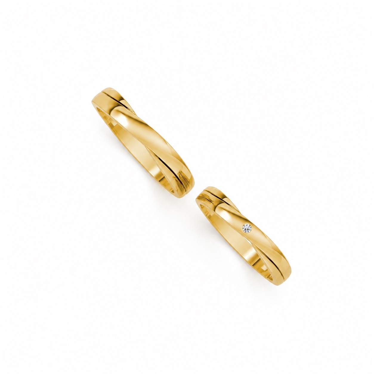 Nhẫn cưới kim cương H129 Vàng Gold thiết kế tinh xảo, độc đáo