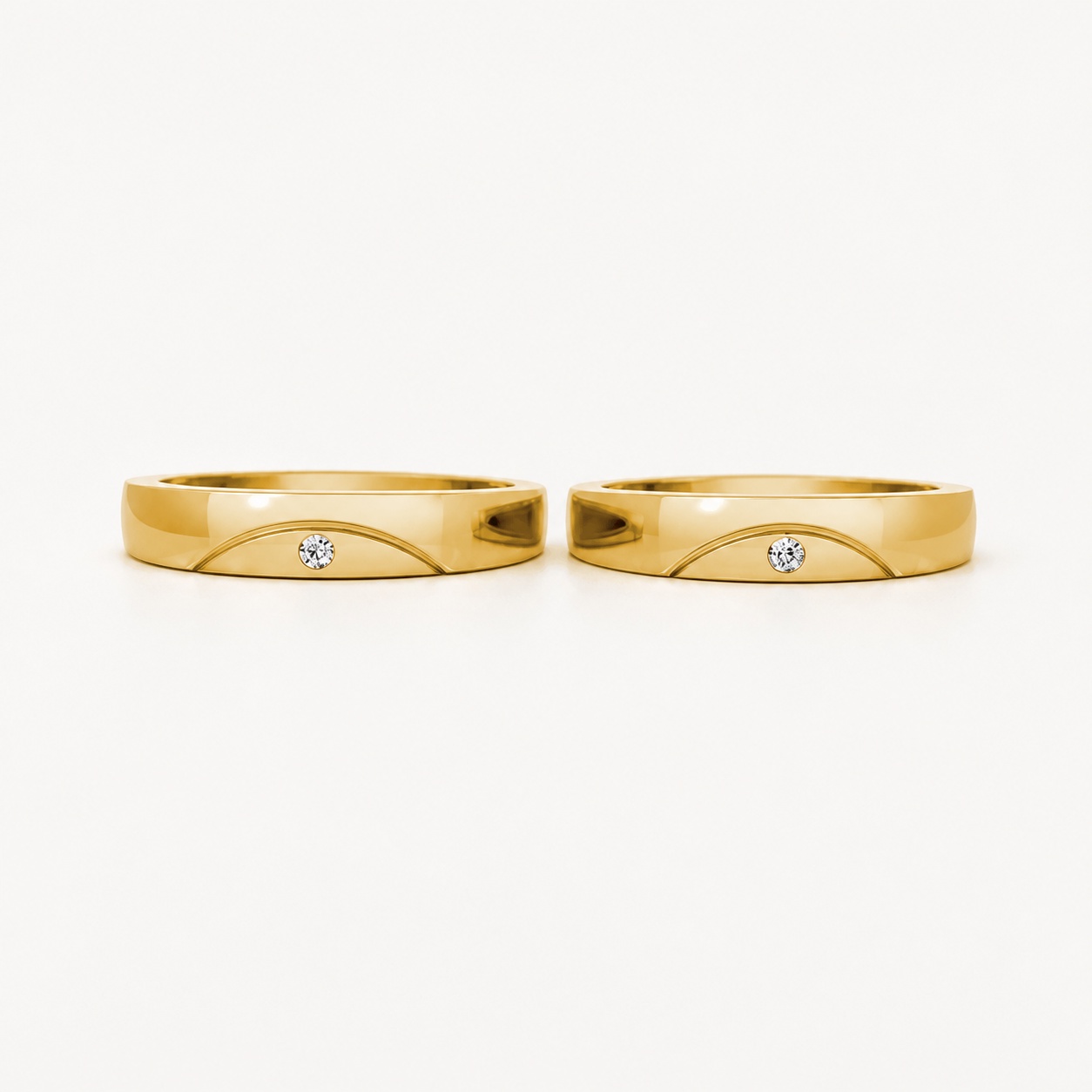 Nhẫn cưới H2 Vàng Gold vàng 10K/14K/18K/607 cao cấp, thanh lịch