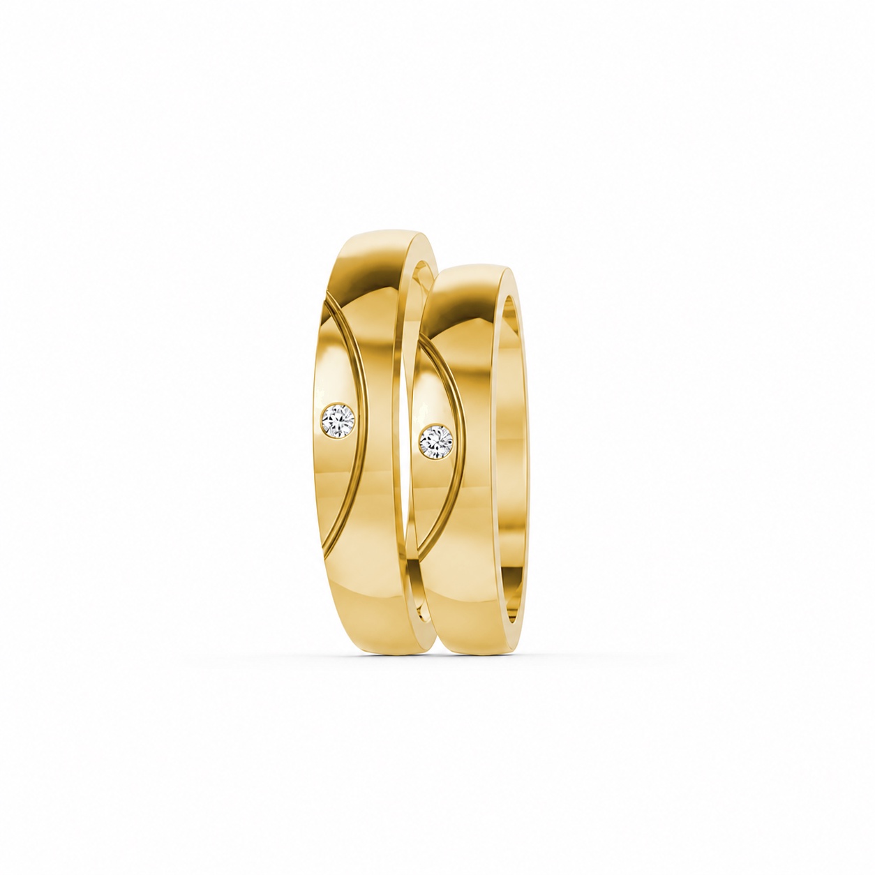 Nhẫn cưới H2 Vàng Gold thiết kế phá cách, sang trọng