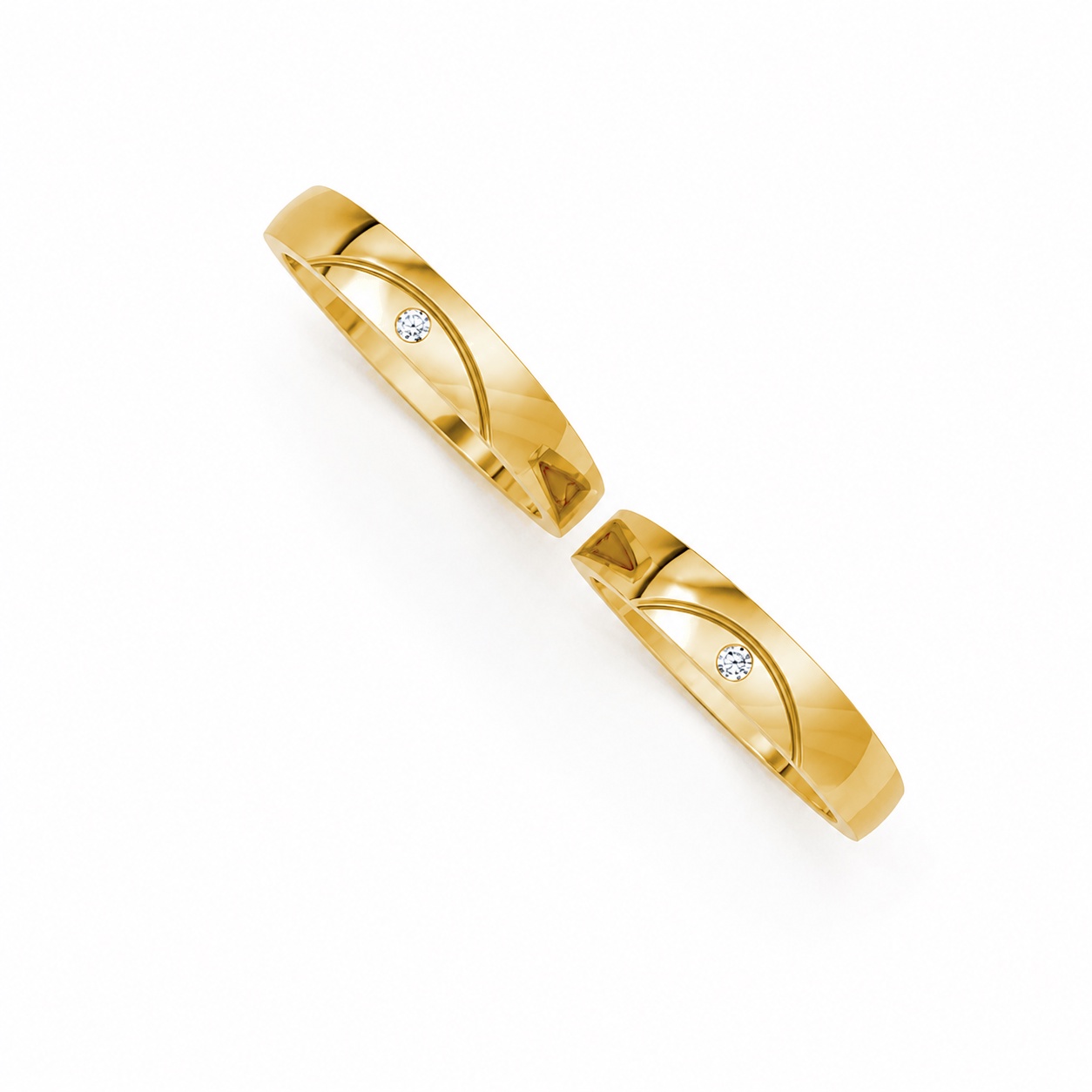Nhẫn cưới H2 Vàng Gold thiết kế tinh xảo, độc đáo