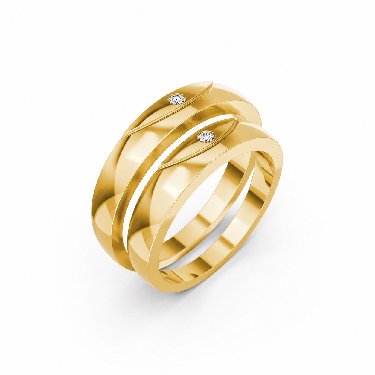 Nhẫn cưới H2 Vàng Gold thiết kế tinh tế, sang trọng