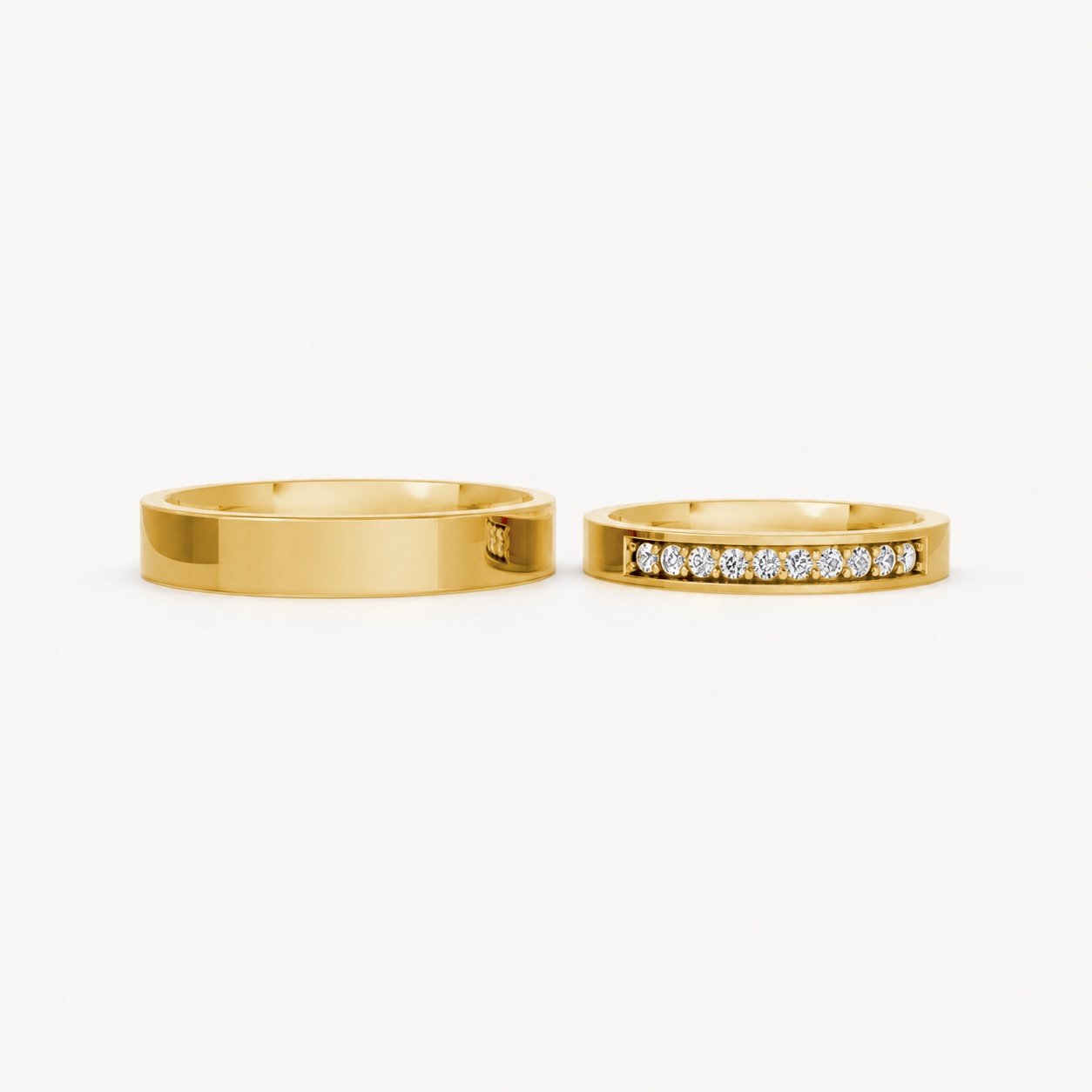 Nhẫn cưới H39 màu Vàng Gold vàng 10K/14K/18K/607 cao cấp, thanh lịch