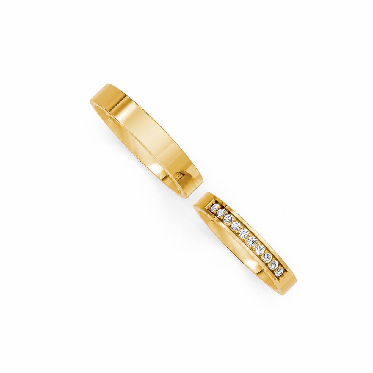 Nhẫn cưới H39 màu Vàng Gold thiết kế phá cách, sang trọng