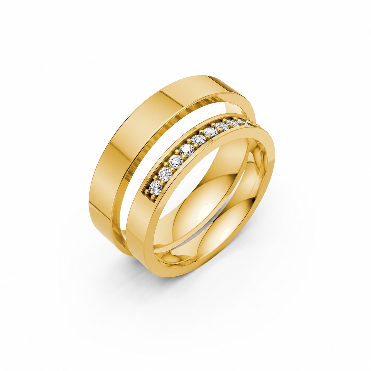 Nhẫn cưới H39 màu Vàng Gold thiết kế tinh tế, sang trọng