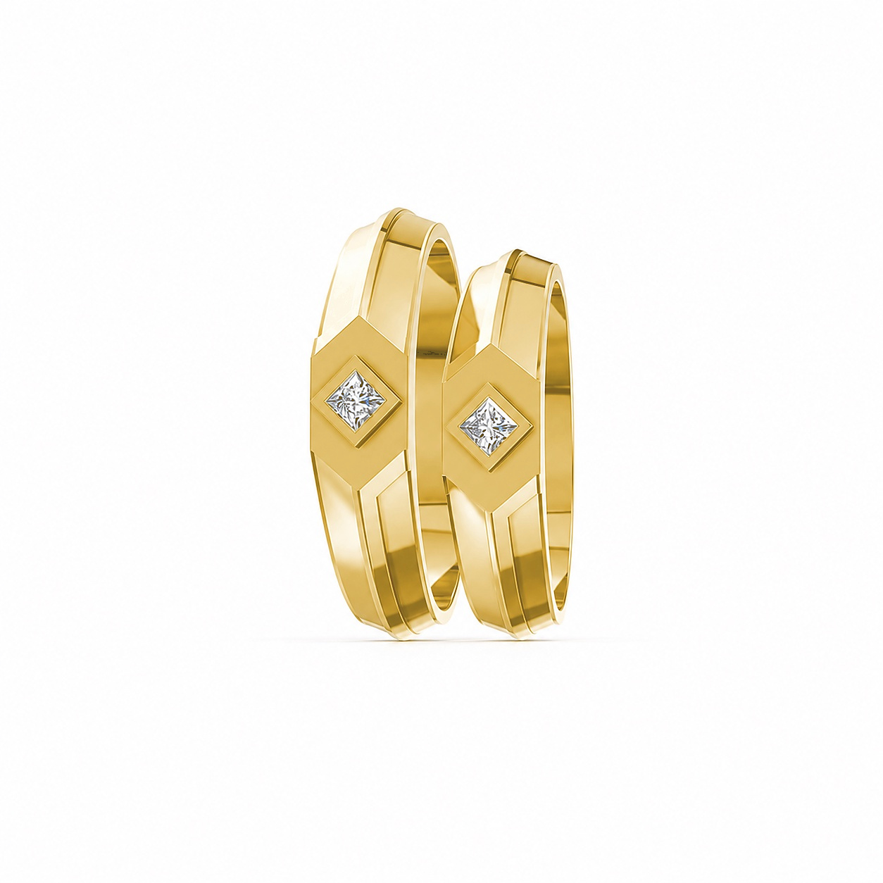 Nhẫn cưới H4 màu Vàng Gold vàng 10K/14K/18K/607 cao cấp, thanh lịch
