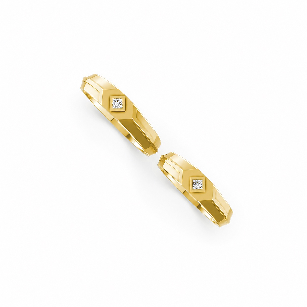 Nhẫn cưới H4 màu Vàng Gold thiết kế phá cách, sang trọng