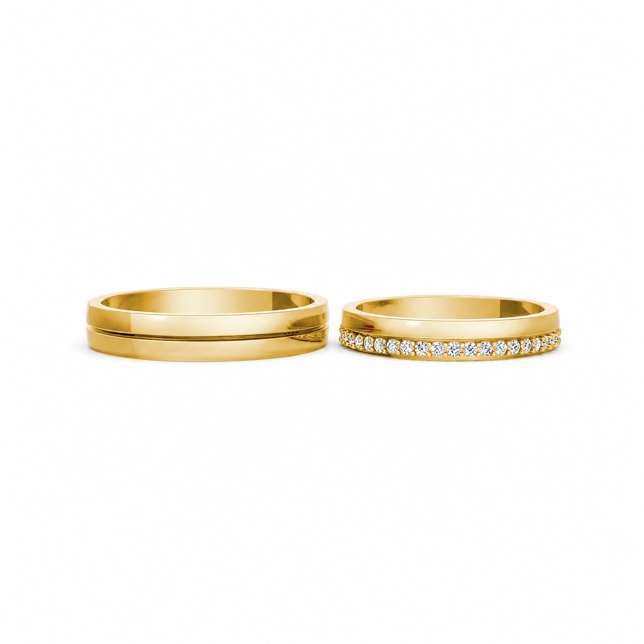 Nhẫn cưới H40 màu Vàng Gold vàng 10K/14K/18K/607 cao cấp, thanh lịch