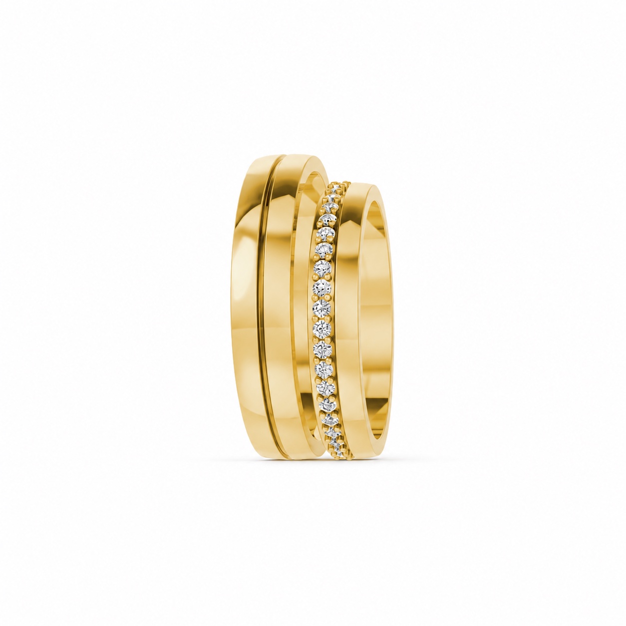 Nhẫn cưới H40 màu Vàng Gold thiết kế tinh xảo, độc đáo