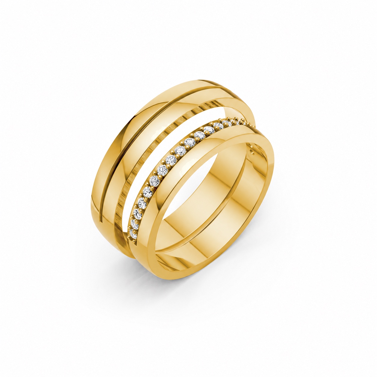 Nhẫn cưới H40 màu Vàng Gold thiết kế tinh tế, sang trọng