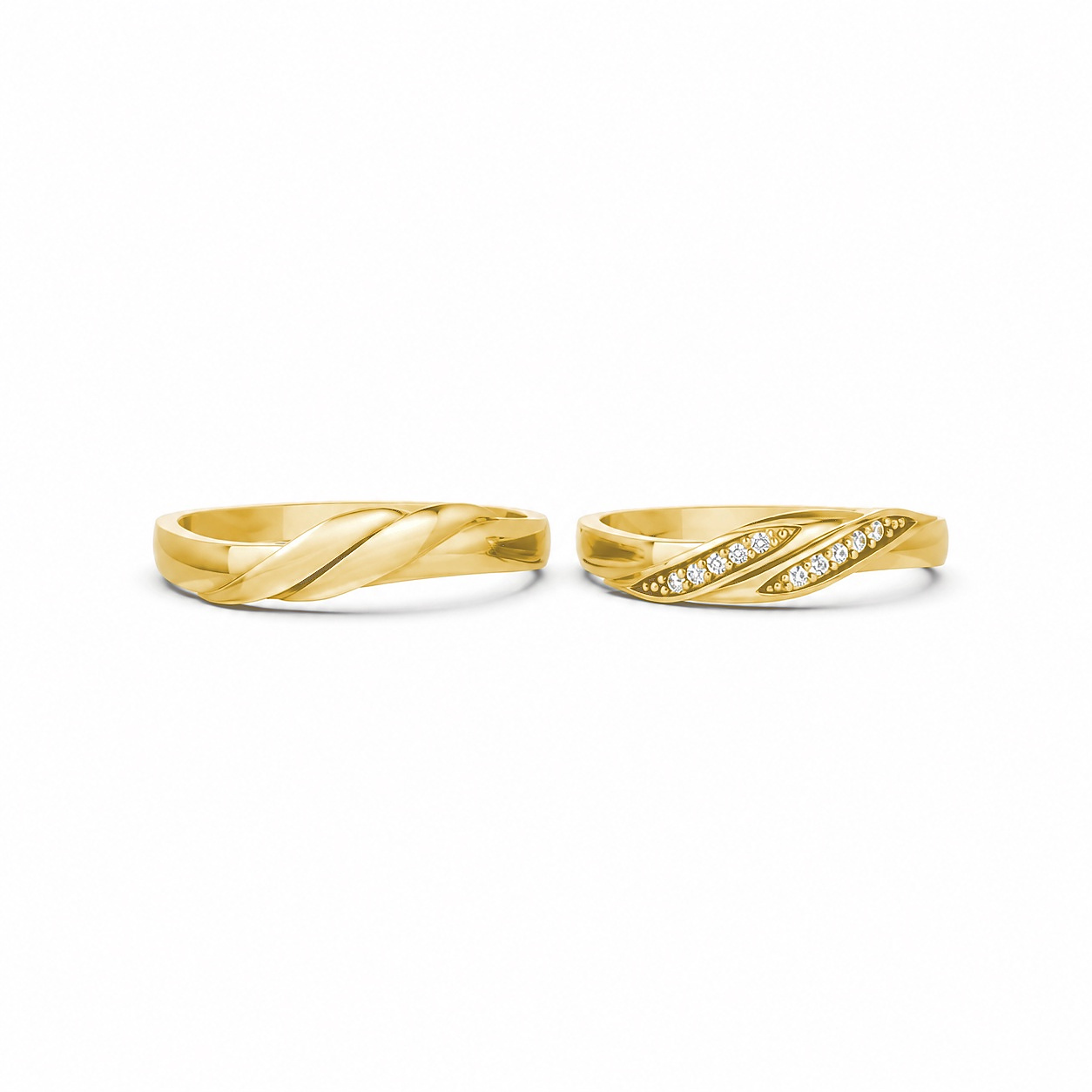 Nhẫn cưới H41 màu Vàng Gold thiết kế tinh xảo, độc đáo