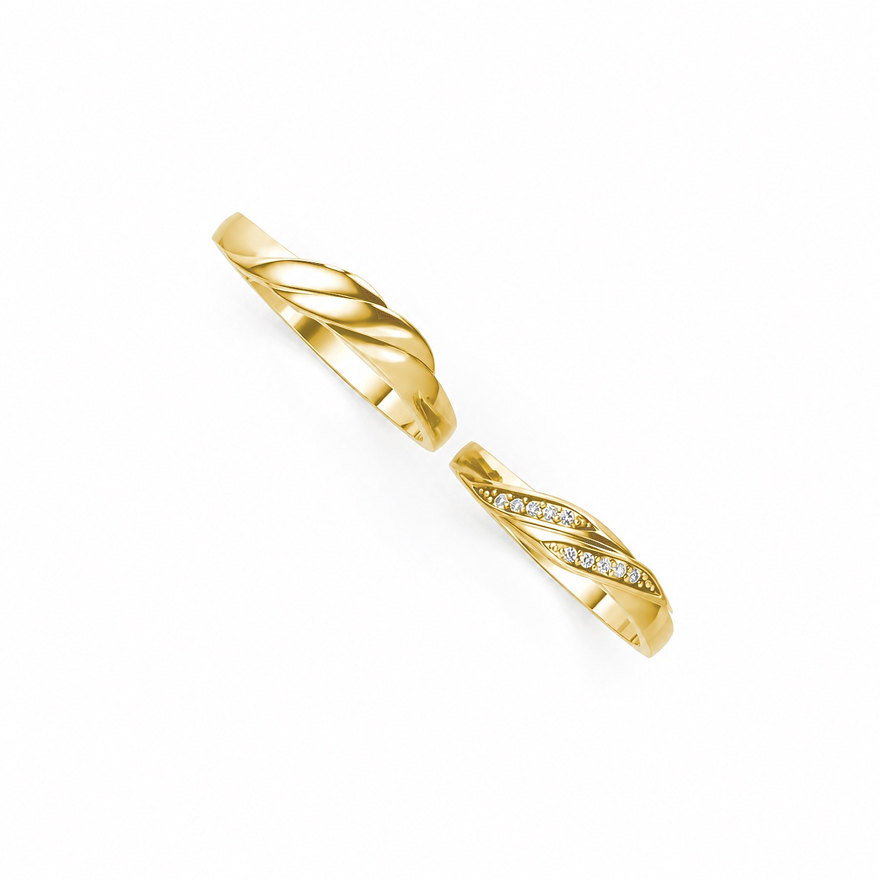 Nhẫn cưới H41 màu Vàng Gold vàng 10K/14K/18K/607 cao cấp, thanh lịch