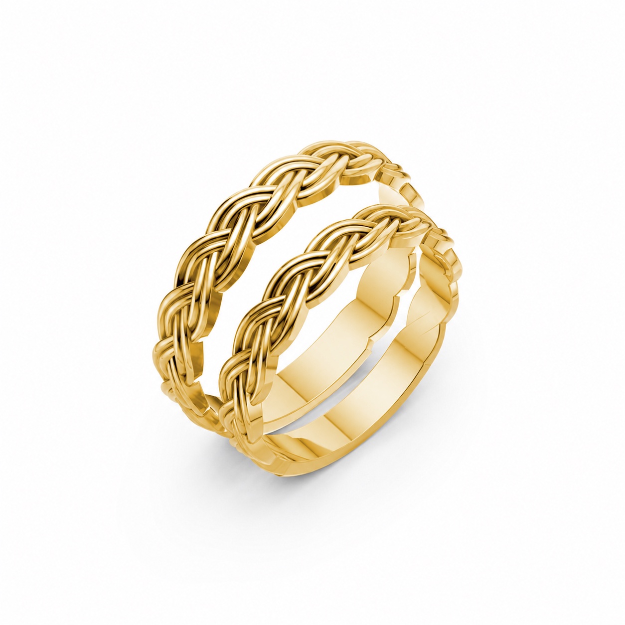 Nhẫn cưới H42 màu Vàng Gold thiết kế tinh tế, sang trọng