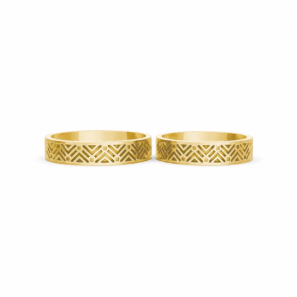 Nhẫn cưới H45 màu Vàng Gold thiết kế phá cách, sang trọng