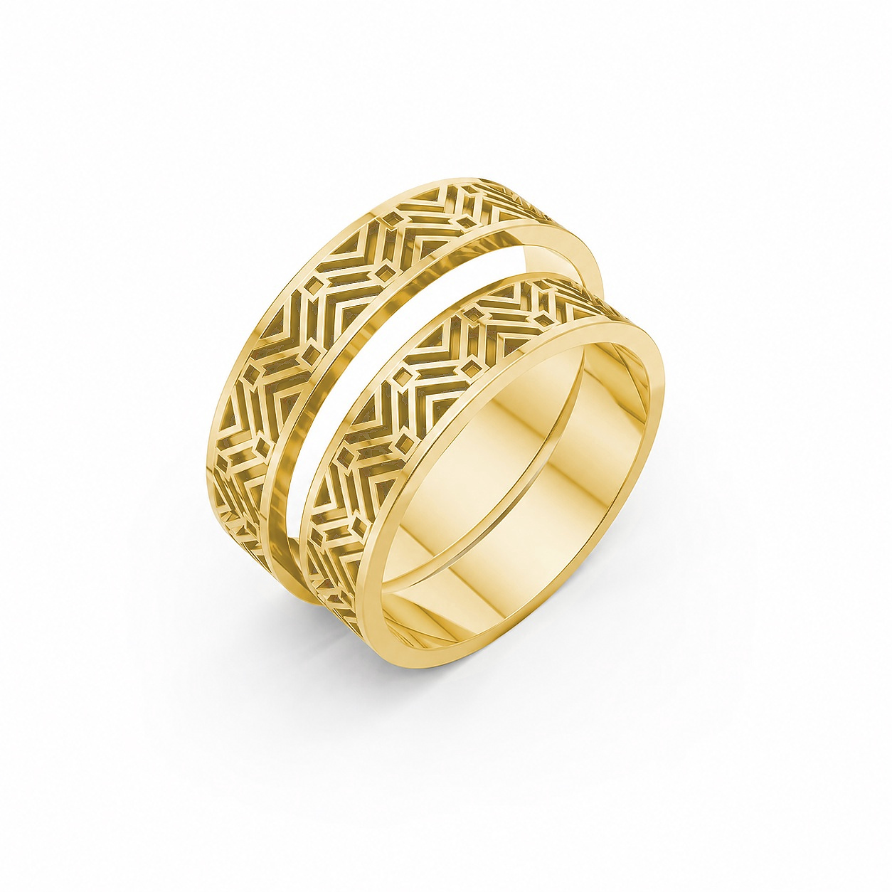 Nhẫn cưới H45 màu Vàng Gold thiết kế tinh tế, sang trọng