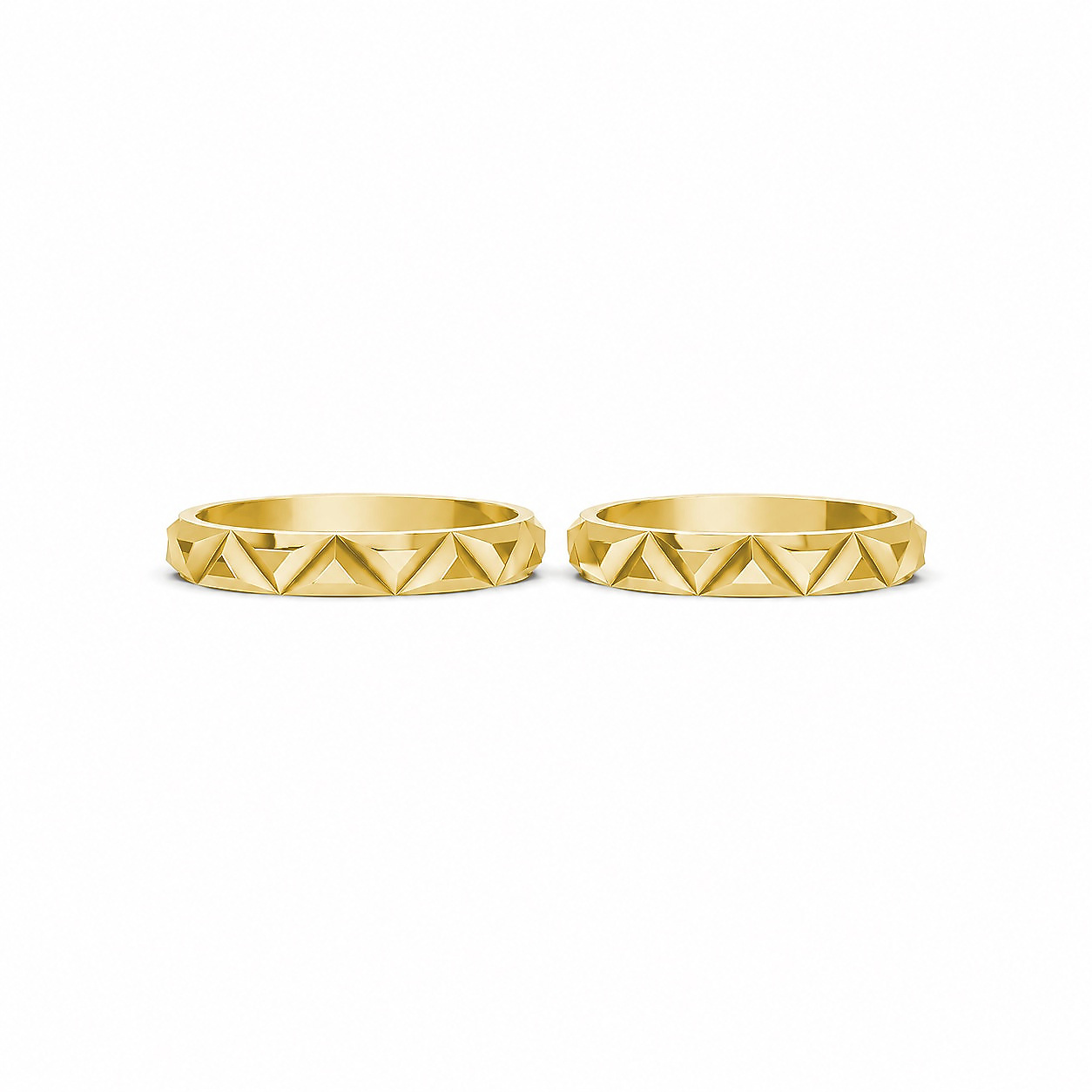 Nhẫn cưới H49 màu Vàng Gold thiết kế phá cách, sang trọng
