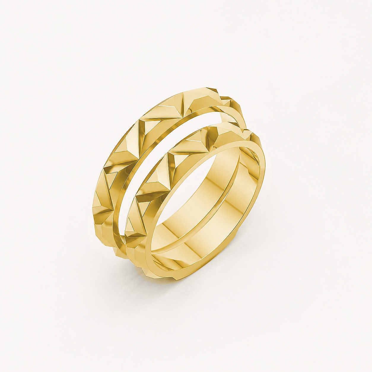 Nhẫn cưới H49 màu Vàng Gold thiết kế tinh tế, sang trọng