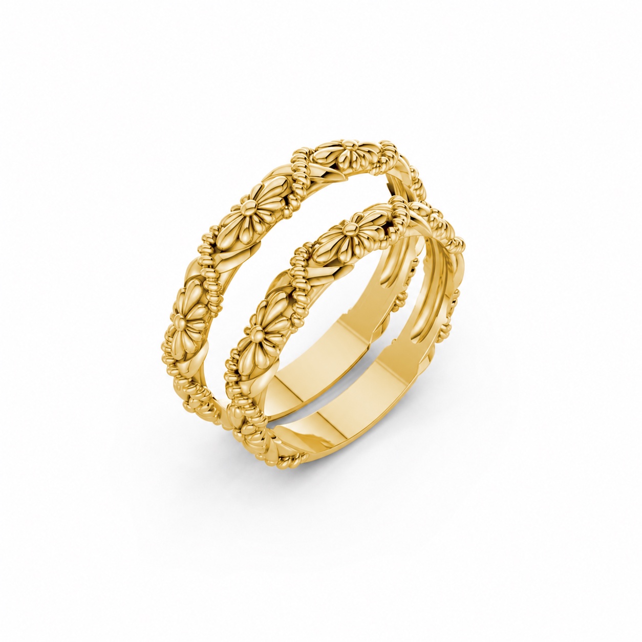 Nhẫn cưới H51 màu Vàng Gold thiết kế tinh tế, sang trọng