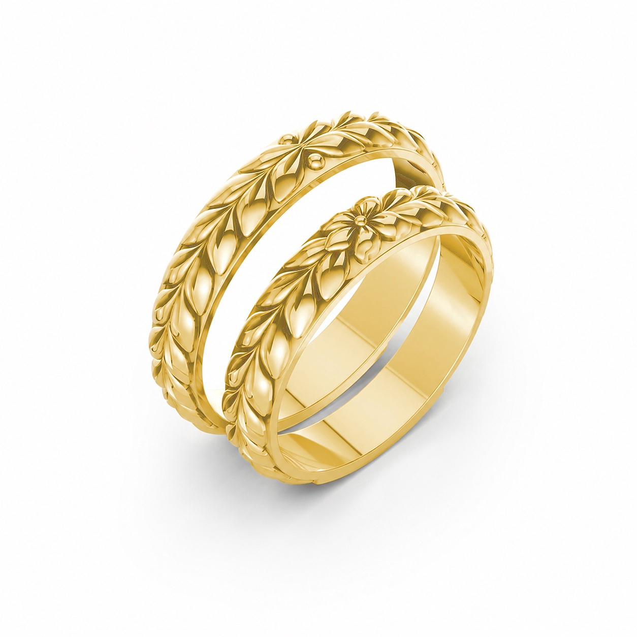 Nhẫn cưới H57 màu Vàng Gold thiết kế tinh tế, sang trọng