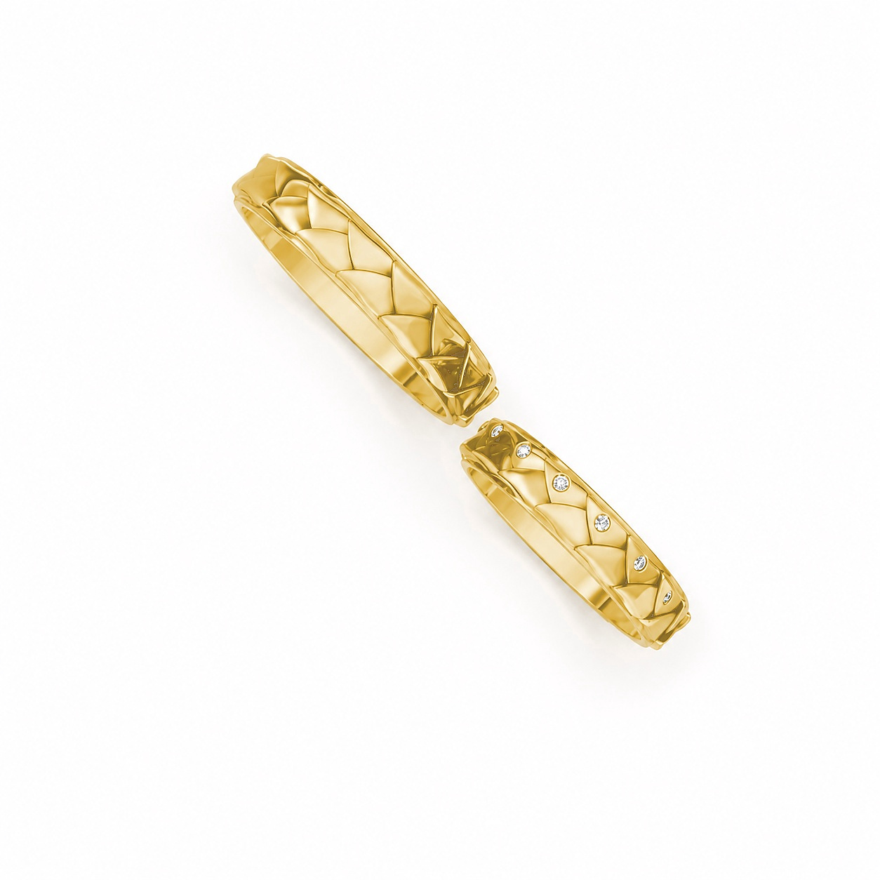 Nhẫn cưới H62 màu Vàng Gold thiết kế tinh xảo, độc đáo