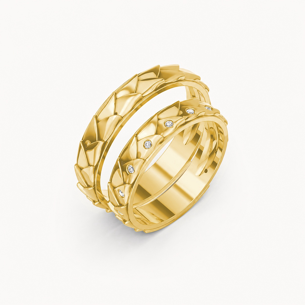 Nhẫn cưới H62 màu Vàng Gold thiết kế tinh tế, sang trọng